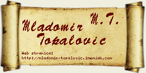 Mladomir Topalović vizit kartica